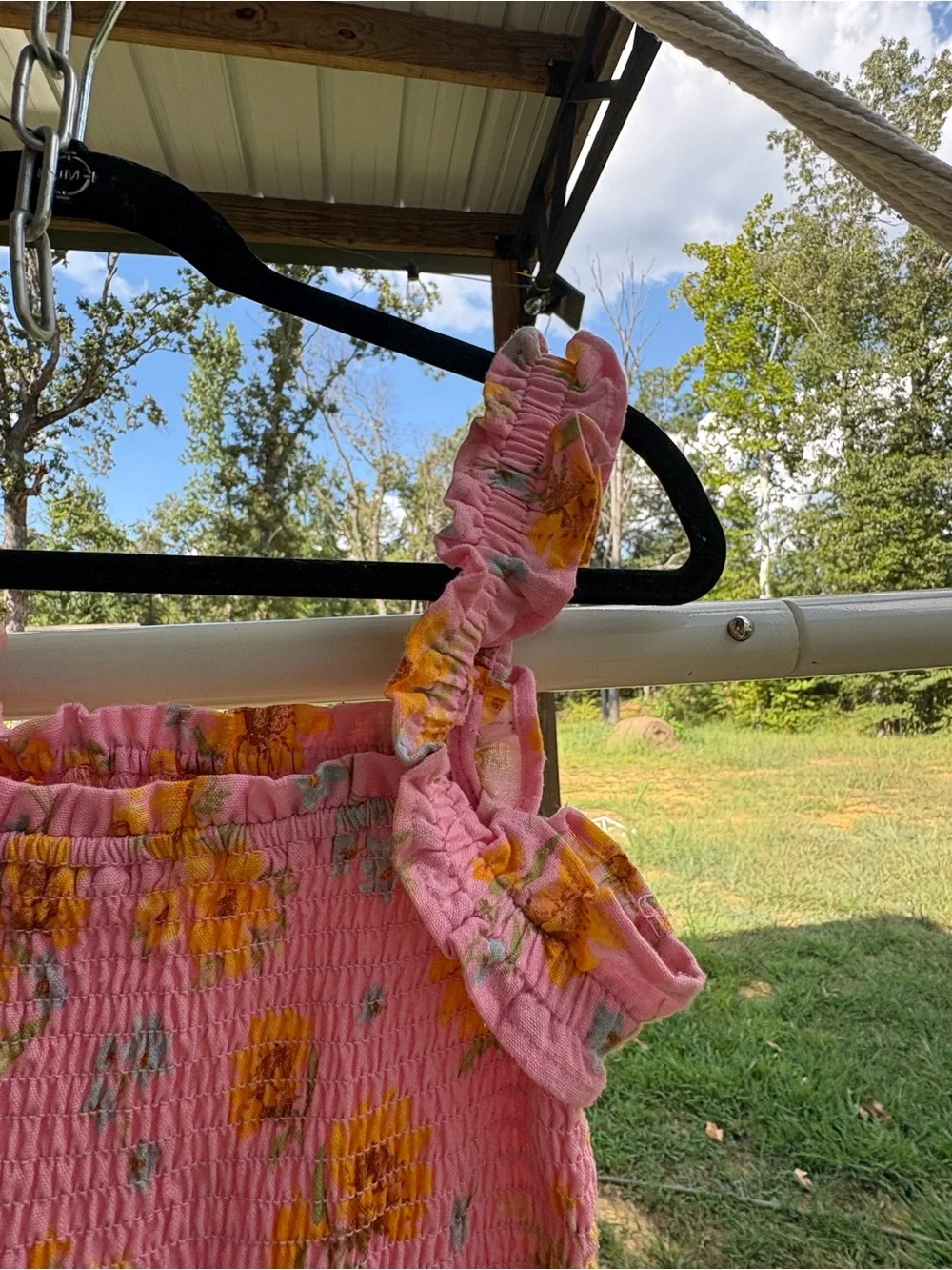 Girls' Pink Floral Smocked Jumper Old Navy size
